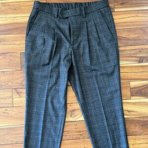 Express Charcoal Glen Plaid Slim Suit Pants 40R